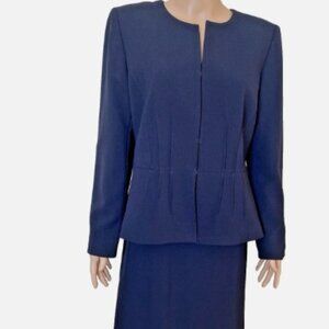 NEW TAHARI ASL Skirt Suit Navy Blue Jacket and Skirt Size 12